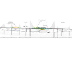 Long section with Structural indications